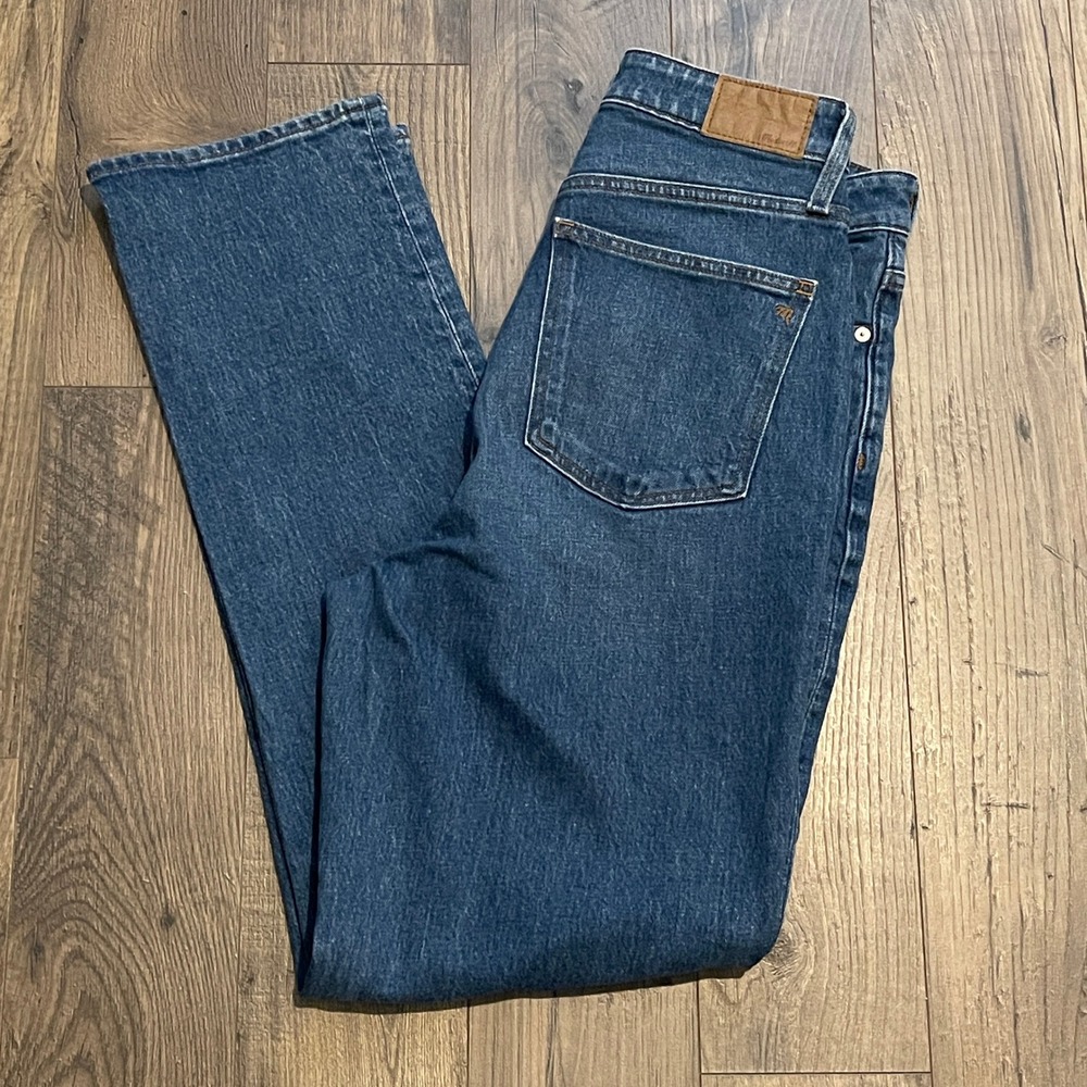 Madewell Curvy Perfect Vintage Straight Jean Medium Wash Blue Denim 29T Tall
